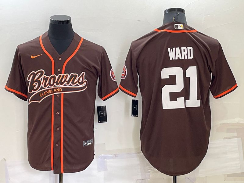 Men Cleveland Browns #21 Ward brown 2022 Nike Co branded NFL Jersey->los angeles angels->MLB Jersey